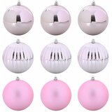  Set božićnih kuglica XL 9 pcs Ružičasta Plastika | shoptok.hr