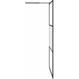 Pregrada za tuš 115 x 195 cm s napola mutnim staklom ESG crna | Eponuda.ba