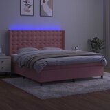  box spring s madracem LED ružičasti 180x200cm baršunasti | shoptok.hr
