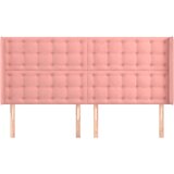  Uzglavlje s ušima ružičasto 163x16x118/128 cm baršunasto | shoptok.hr