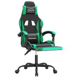  Vrtljiv gaming stol z oporo za noge črno in zeleno um. usnje, (20701340) | Shoptok.si