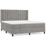 Maison Chic Box spring postelja - Vzmetna postelja z vzmetnico svetlo siva 160x200 cm žamet SL15806, (21895984) | Shoptok.si