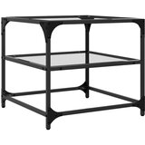  Stolići s prozirnom staklenom površinom 2 kom 50x50x45 cm čelik | shoptok.hr