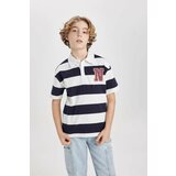 Defacto Boy Oversize Fit Striped Printed Short Sleeve Polo T-Shirt cene