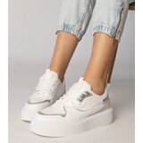 Gemre White sneakers with a fabric insert Miruna | Shoptok.si