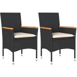  The Living Store Vrtni stoli z blazinami 2 kosa črn poli ratan - Vrtni Stol, (21459773) | Shoptok.si