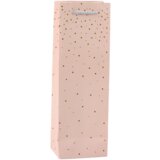 Wine Bottle Paper Gift Bag Gold Dots 35 x 12 x 9 cm | shoptok.hr