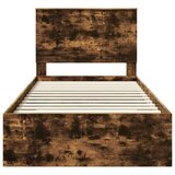  Okvir za krevet s uzglavljem Dimljeni hrast 100 x 200 cm | shoptok.hr