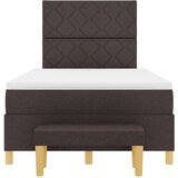 vidaXL Postelja z vzmetnico in klopjo Temno rjava 120x190 cm Tkanina, (22083681) | Shoptok.si