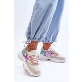 Kesi Women's lace-up sneakers Beige-Green Cortes | shoptok.hr