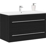 Ormarić za umivaonik crni hrast 80x38,5x48 cm Konstruirano drvo | shoptok.hr