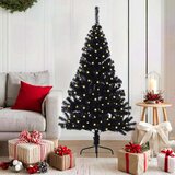 vidaXL Umjetna preddekorirana božićna jelka Črna 150 cm PVC | Shoptok.si