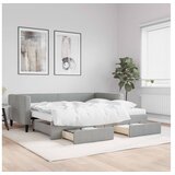 vidaXL Dnevni krevet na razvlačenje svjetlosivi 90 x 190 cm od tkanine Cijene