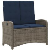  Vrtni naslonjač s jastucima sivi od poliratana Siva 105 x 59 x 93 cm | shoptok.hr
