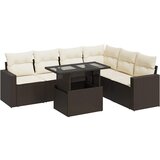 Maison Chic Seti vrtnega pohištva - Vrtna garnitura - Vrtni pohištvo set 7-delna z blazinami rjav poli ratan, (21801449) | Shoptok.si