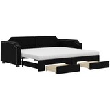  Dnevni krevet na razvlačenje s ladicama crni 90x190 cm tkanina | shoptok.hr