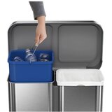 simplehuman Željezna kanta za smeće 34+24 l za odvojeni otpad/s pedalom u mat srebrnoj boji – | shoptok.hr