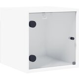  The Living Store Nočna omarica s steklenimi vrati bela 35x37x35 cm - Nočna Omarica, (21503125) | Shoptok.si