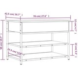 vidaXL Klop za čevlje rjavi hrast 70x42,5x50 cm inženirski les | Shoptok.si