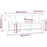  Trosjed s ukrasnim jastucima smeđesivi 180 cm od tkanine | shoptok.hr