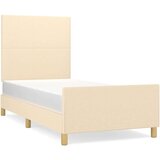  Posteljni okvir z vzglavjem krem 100x200 cm blago, (20904412) | Shoptok.si