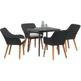  Vrtni set za objed s jastukom 5 pcs Crna poliratan | shoptok.hr