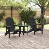 3 dijela vrtnog lounge seta crna HDPE | shoptok.hr