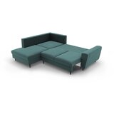 Cosmopolitan Design Petrolej zelena baršunasti sklopiva/s prostorom za odlaganje kutna garnitura (s lijevim kutom/u obliku slova L) Kyoto – | shoptok.hr