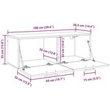 vidaXL Omarica na steni Črni hrast 100 x 36.5 x 35 cm Konstruiran les | Shoptok.si