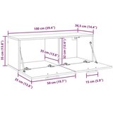 vidaXL Ormar za Zid Crni hrast 100 x 36.5 x 35 cm Konstruirano drvo | shoptok.hr