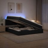  LED krevet za pohranu s madracem Crna 140 x 200 cm Tkanina | shoptok.hr