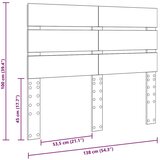  Uzglavlje s uzglavljem Bijelo 135 cm Konstruirano drvo | shoptok.hr