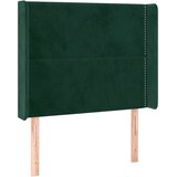  Uzglavlje s ušima tamnozeleno 93x16x118/128 cm baršunasto | shoptok.hr