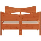  Okvir kreveta s uzglavljem voštano smeđi 120x190 cm od borovine | shoptok.hr