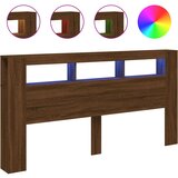  The Living Store LED posteljno vzglavje rjavi hrast 200x18,5x103,5 cm inž. les - LED Posteljno Vzglavje, (21442605) | Shoptok.si