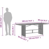  Vrtni stol s pločom od drva bagrema crni 190x80x74 cm poliratan | shoptok.hr