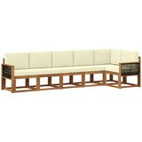vidaXL Zunanja garnitura za sedenje 6 pcs Naravna in smetana Poliester, (5000280745) | Shoptok.si