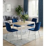 Lava stolica - tamnoplavi baršun / kromirane noge x 4 | shoptok.hr