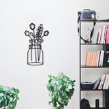 Atelier Del Sofa zidna dekoracija Flower 3, 40x70 cm, 1.2mm, Crna Cene