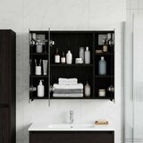  Kupaonski ormar s ogledalom Crni hrast 60 x 14,5 x 50 cm | shoptok.hr
