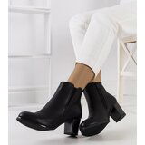 Gemre Black block-heeled ankle boots Begger's matte faux leather | Shoptok.si