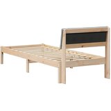  Okvir kreveta s uzglavljem Smeđa i svijetlo siva 75 x 190 cm | Eponuda.ba