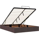 vidaXL Otomanski posteljni okvir z vzmetnico rjav 140x200 cm blago | Shoptok.si