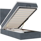 Maison Chic Otomanski Posteljni okvir - Enojna postelja - Postelja za odrasle z vzmetnicami siv 90x190cm žamet-J2099, (21765040) | Shoptok.si