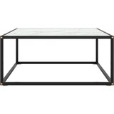 Maison Chic Klubska mizica - kavna mizica - Nizka mizica črna z belim marmornim steklom 80x80x35 cm, (21754194) | Shoptok.si
