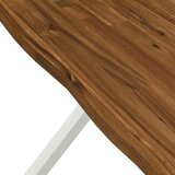  Stol za blagovanje s prirodnim rubom 80 x 80 x 75 cm - Prirodna i bijela 80 x 80 x 75 cm Živi rub | shoptok.hr