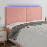 The Living Store LED posteljno vzglavje roza 180x5x118/128 cm žamet - LED Vzglavje, (21660433) | Shoptok.si