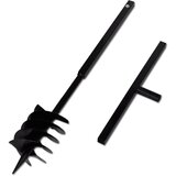 Crna čelična burgija za zemlju sa svrdlom i ručkom 180 mm tri spirale | shoptok.hr