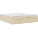 Otomanski okvir kreveta s madracima krem 200x200cm od tkanine | shoptok.hr