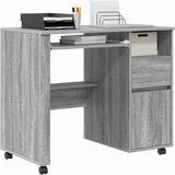  Stol s kotačićima Siva Sonoma 91 x 50 x 77 cm Konstruirano drvo | Eponuda.com